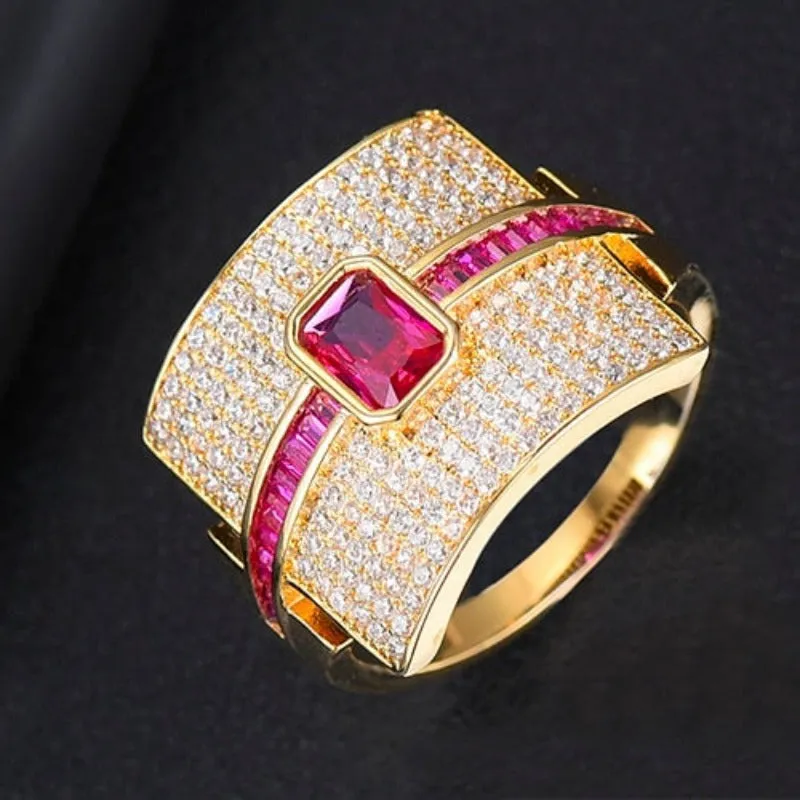 Sparkling Ruby Engagement Ring Stackable Women's Bridal Jewelry