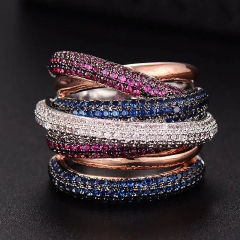 Sparkling Ruby Engagement Ring Stackable Women's Bridal Jewelry
