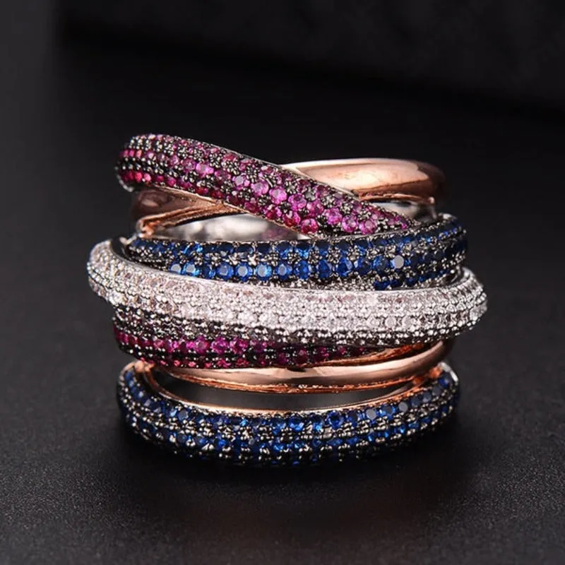 Sparkling Ruby Engagement Ring Stackable Women's Bridal Jewelry