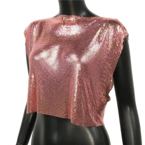 Sparkly Metal Sequins Women's Crop Top