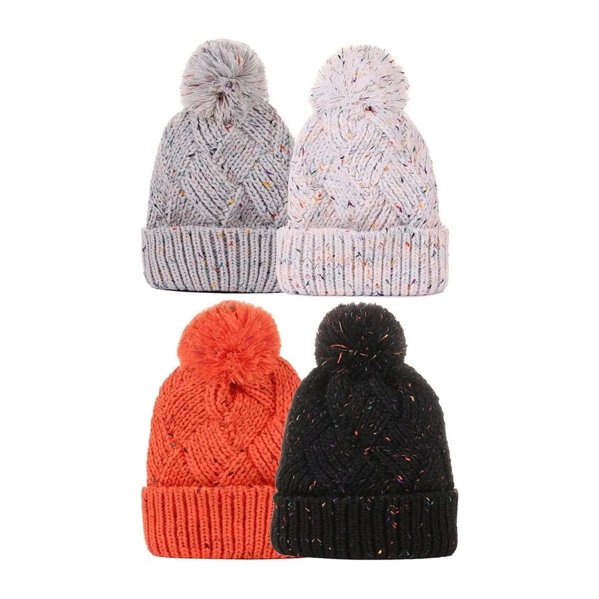 Speckled Pom Pom Beanie