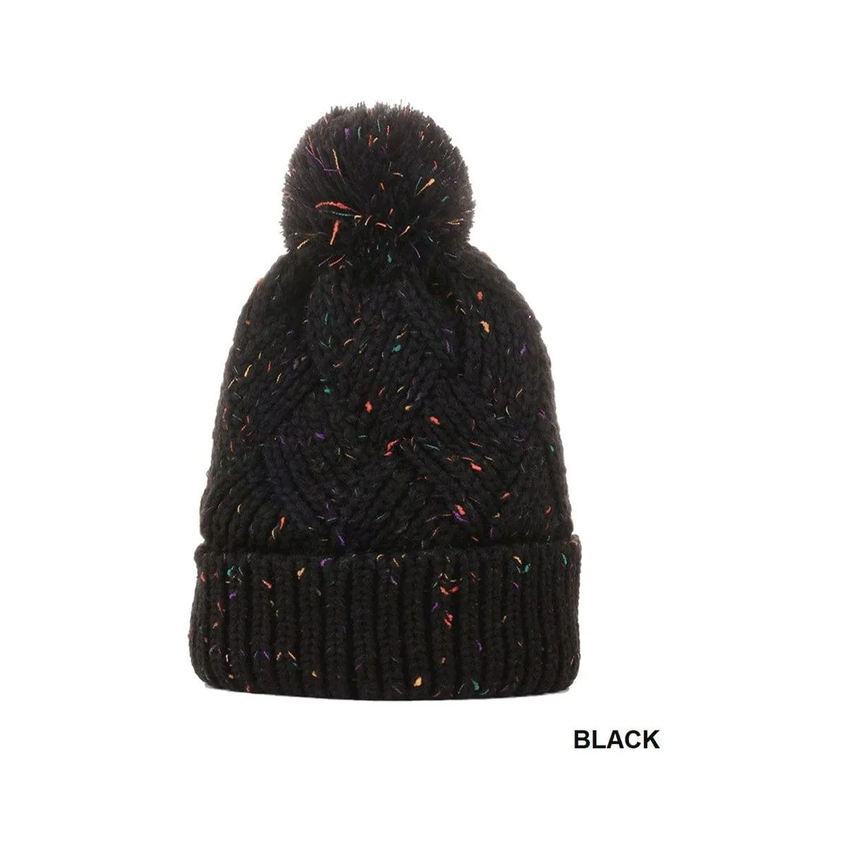 Speckled Pom Pom Beanie
