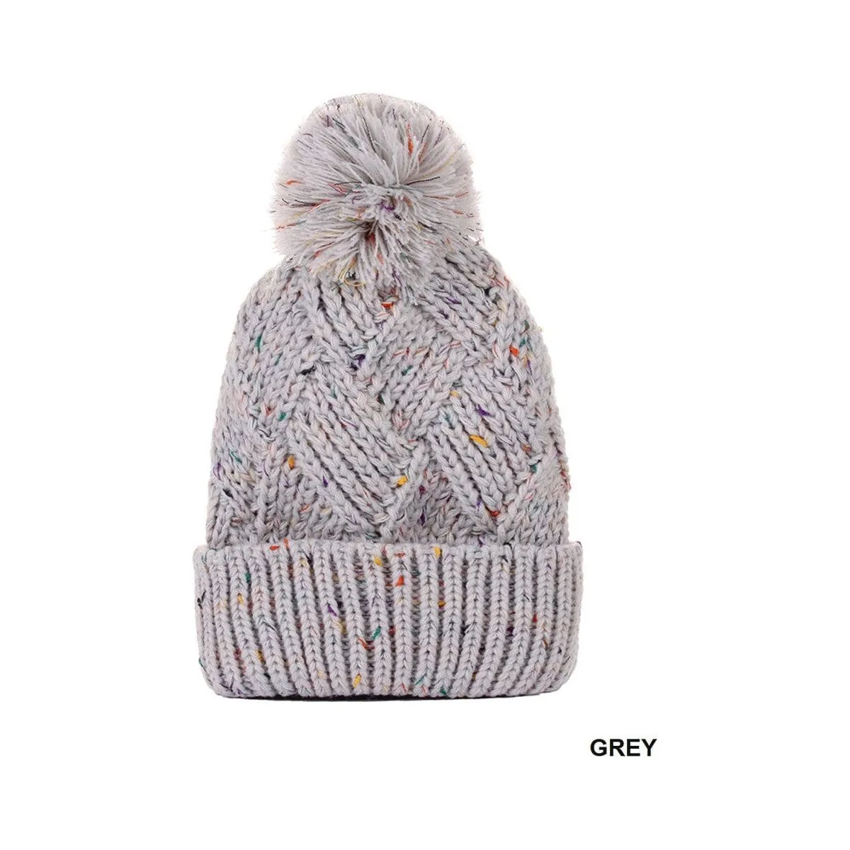 Speckled Pom Pom Beanie
