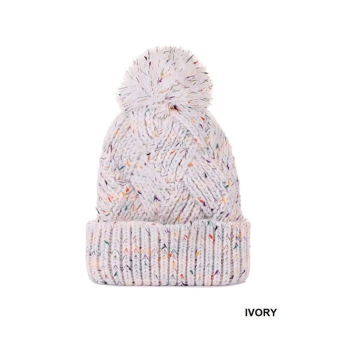 Speckled Pom Pom Beanie