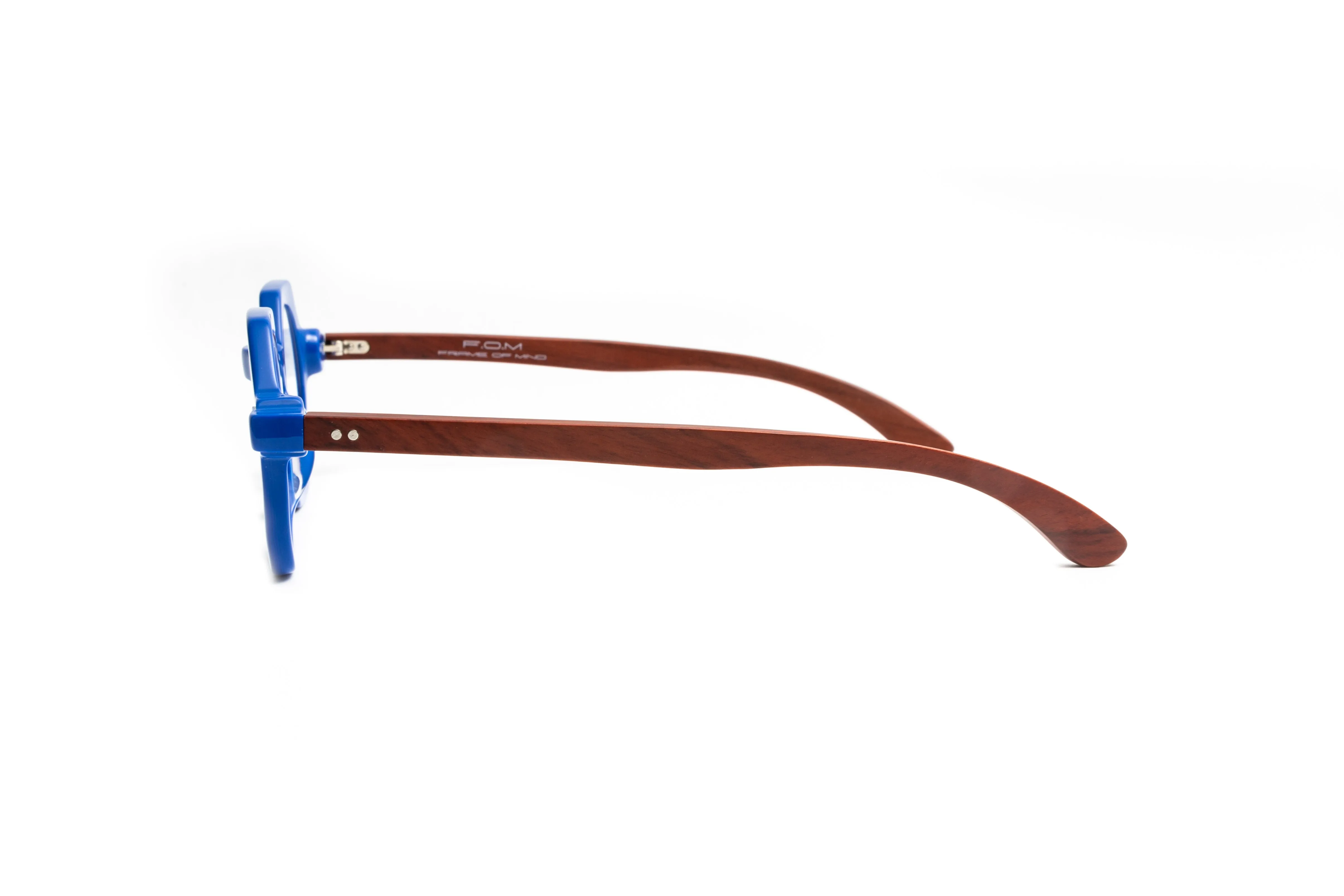 St. Moritz Round Blue/ Cherry Wood Reading Glasses