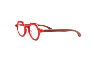 St. Moritz Round Red/ Cherry Wood Reading Glasses