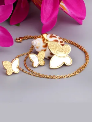 Stainless Steel Butterfly Necklace Jewelry Set - FD ⚡