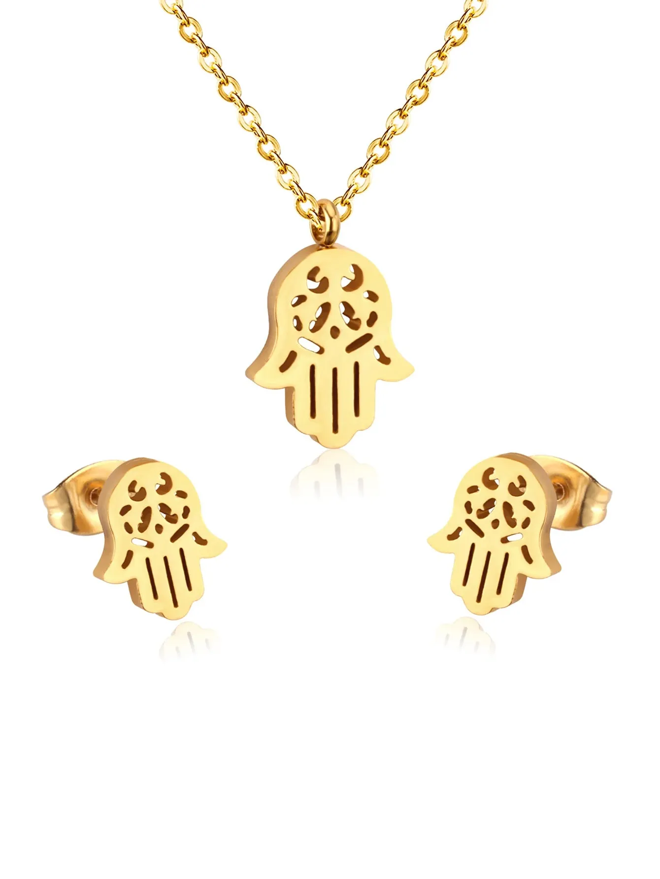 Stainless steel Pendant Necklace and Earring Jewelry Set - FD ⚡