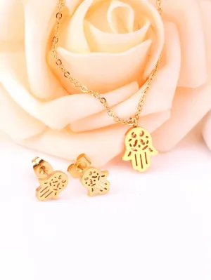 Stainless steel Pendant Necklace and Earring Jewelry Set - FD ⚡