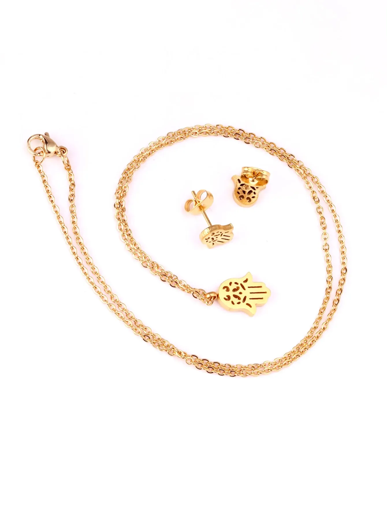 Stainless steel Pendant Necklace and Earring Jewelry Set - FD ⚡