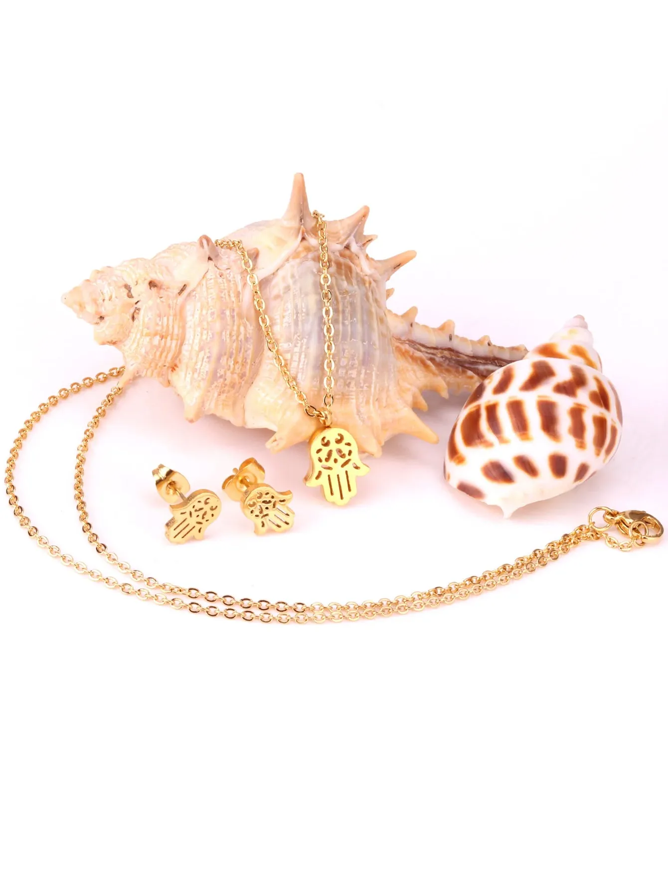 Stainless steel Pendant Necklace and Earring Jewelry Set - FD ⚡