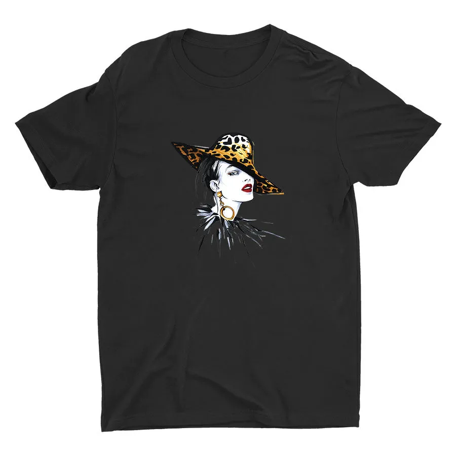 Stylish Woman Face Cotton Tee