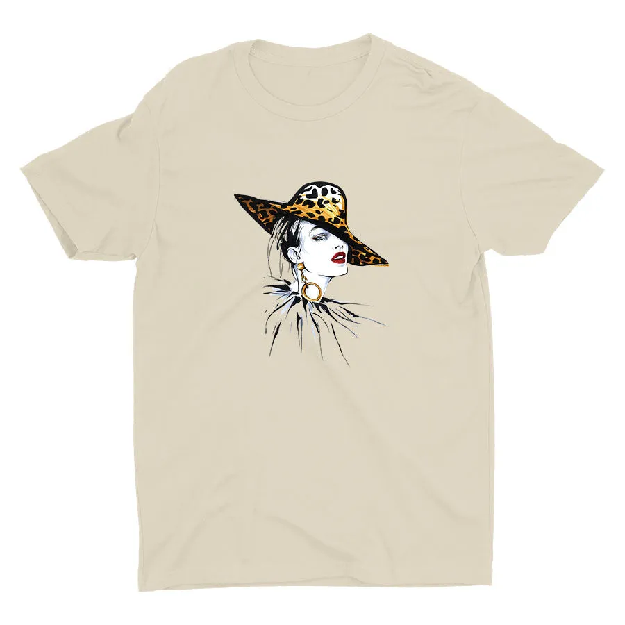 Stylish Woman Face Cotton Tee