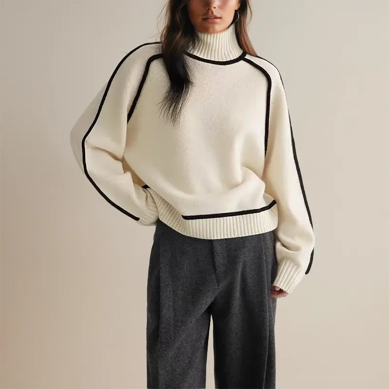 Sweater Belle™ | Women's Semi-High Neckline Sweater | Soft Knit, Cozy Fit & Stylish Design