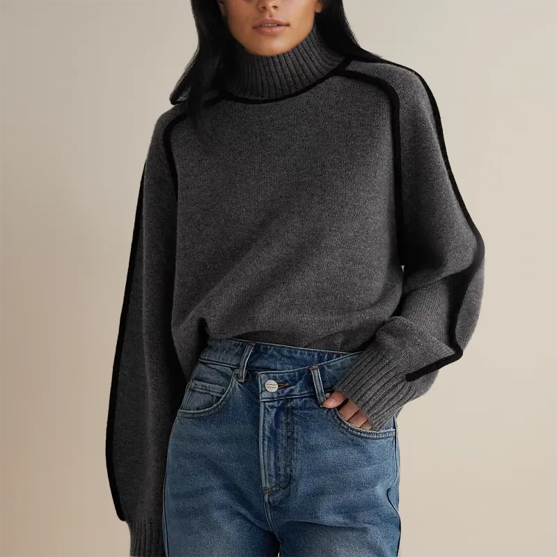 Sweater Belle™ | Women's Semi-High Neckline Sweater | Soft Knit, Cozy Fit & Stylish Design