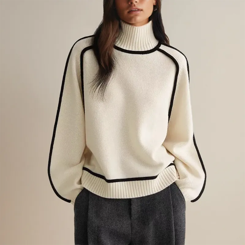 Sweater Belle™ | Women's Semi-High Neckline Sweater | Soft Knit, Cozy Fit & Stylish Design