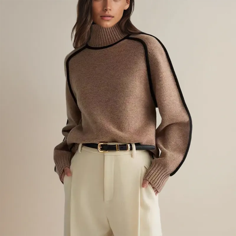 Sweater Belle™ | Women's Semi-High Neckline Sweater | Soft Knit, Cozy Fit & Stylish Design