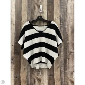 Sweater By Cyrus Knits In Black & White, Size: L