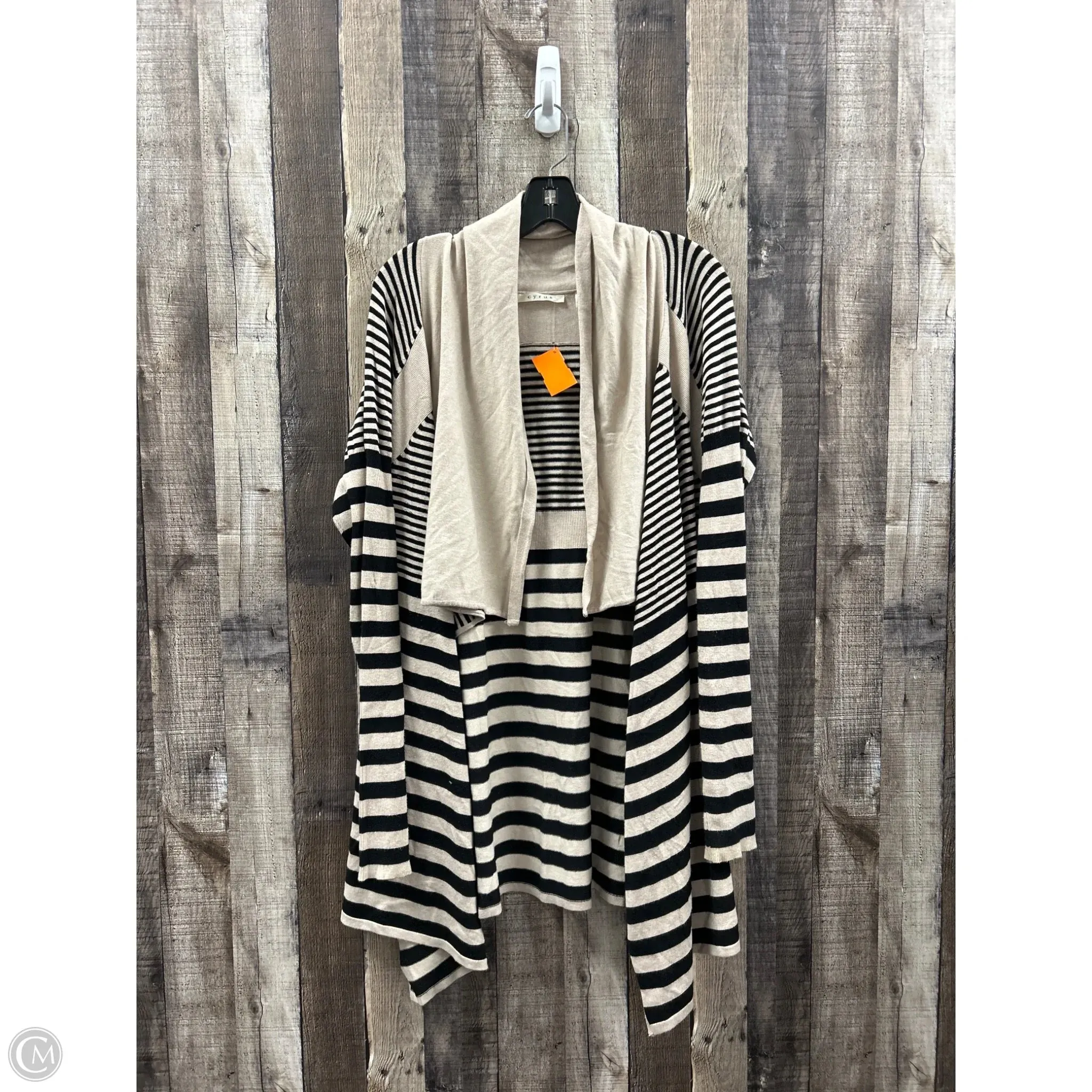 Sweater Cardigan By Cyrus Knits In Striped Pattern, Size: Xl
