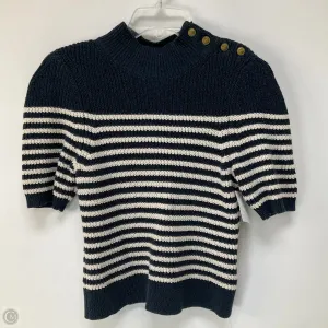 Sweater Short Sleeve By Maeve In Blue & Cream, Size: Xs