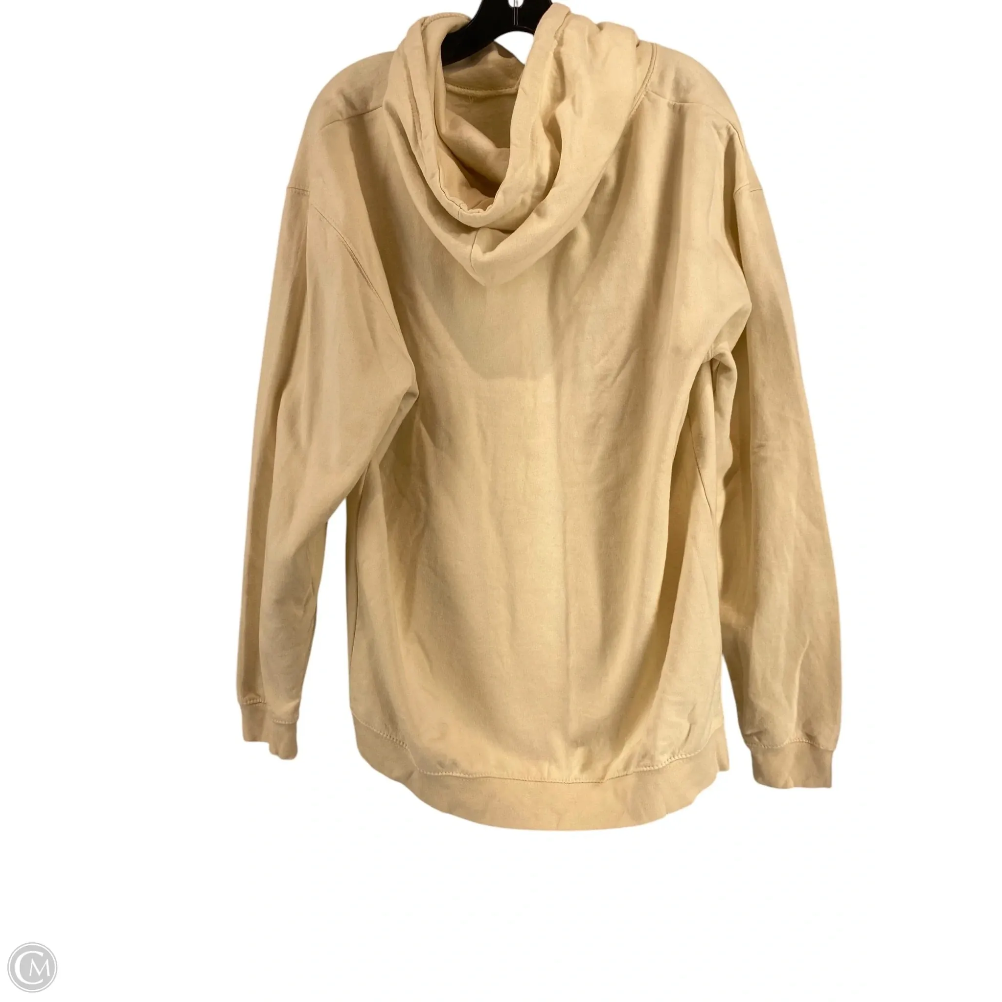 Sweatshirt Hoodie By Clothes Mentor In Cream, Size: L