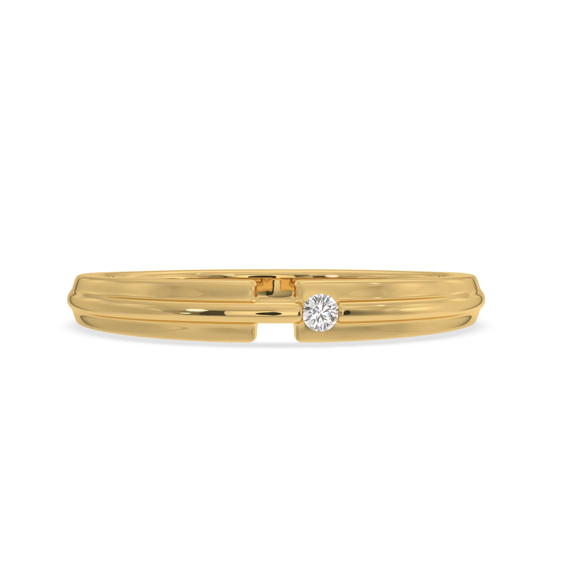 SY Women's Ring in Gold, Satin Finish Solitaire