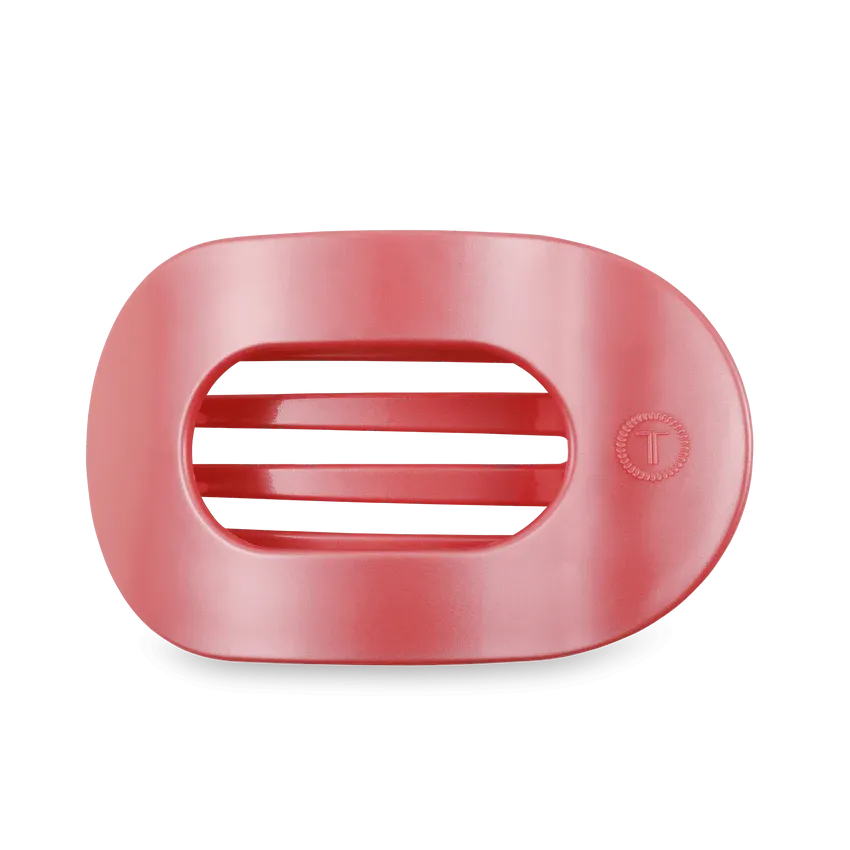 TELETIES | Large Flat Round Hair Clip {Calming Coral}