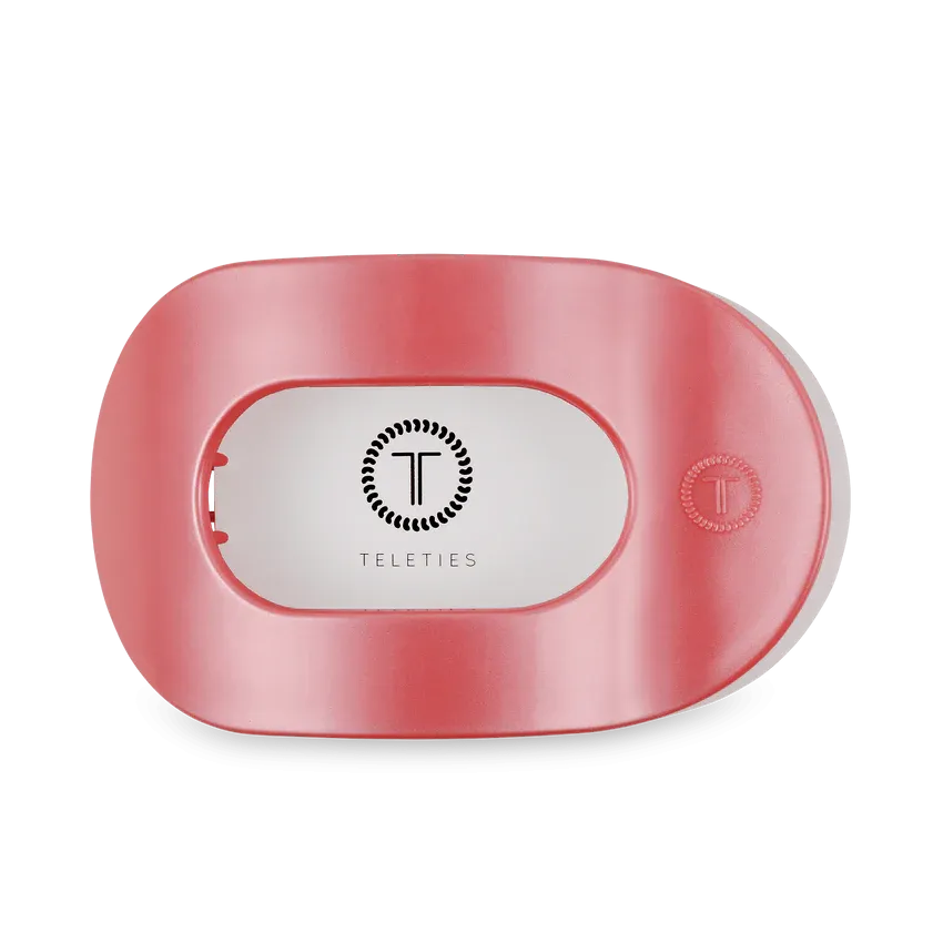 TELETIES | Large Flat Round Hair Clip {Calming Coral}