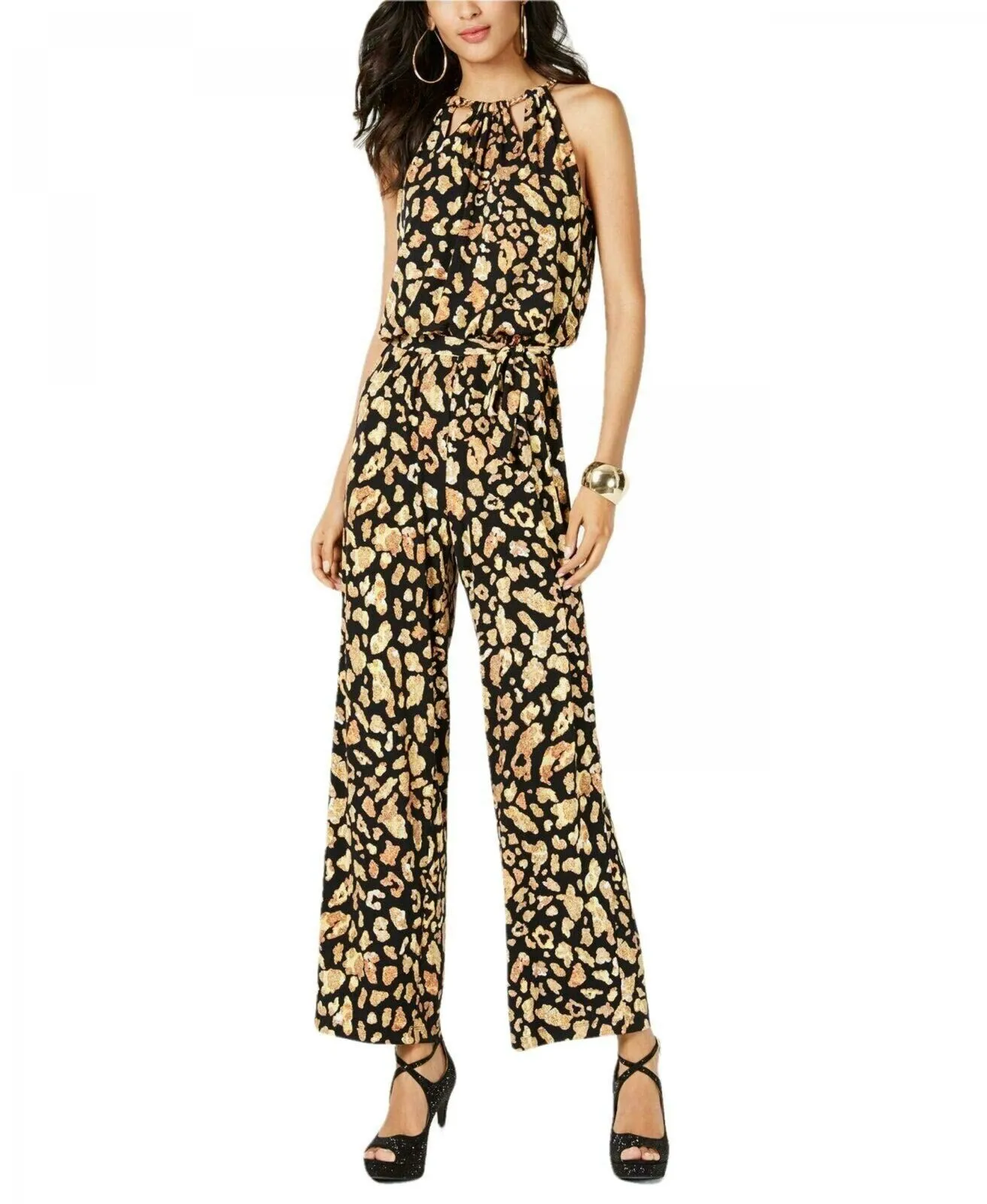 Thalia Sodi Women's Sparkle Printed Chain Jumpsuit. 100045427