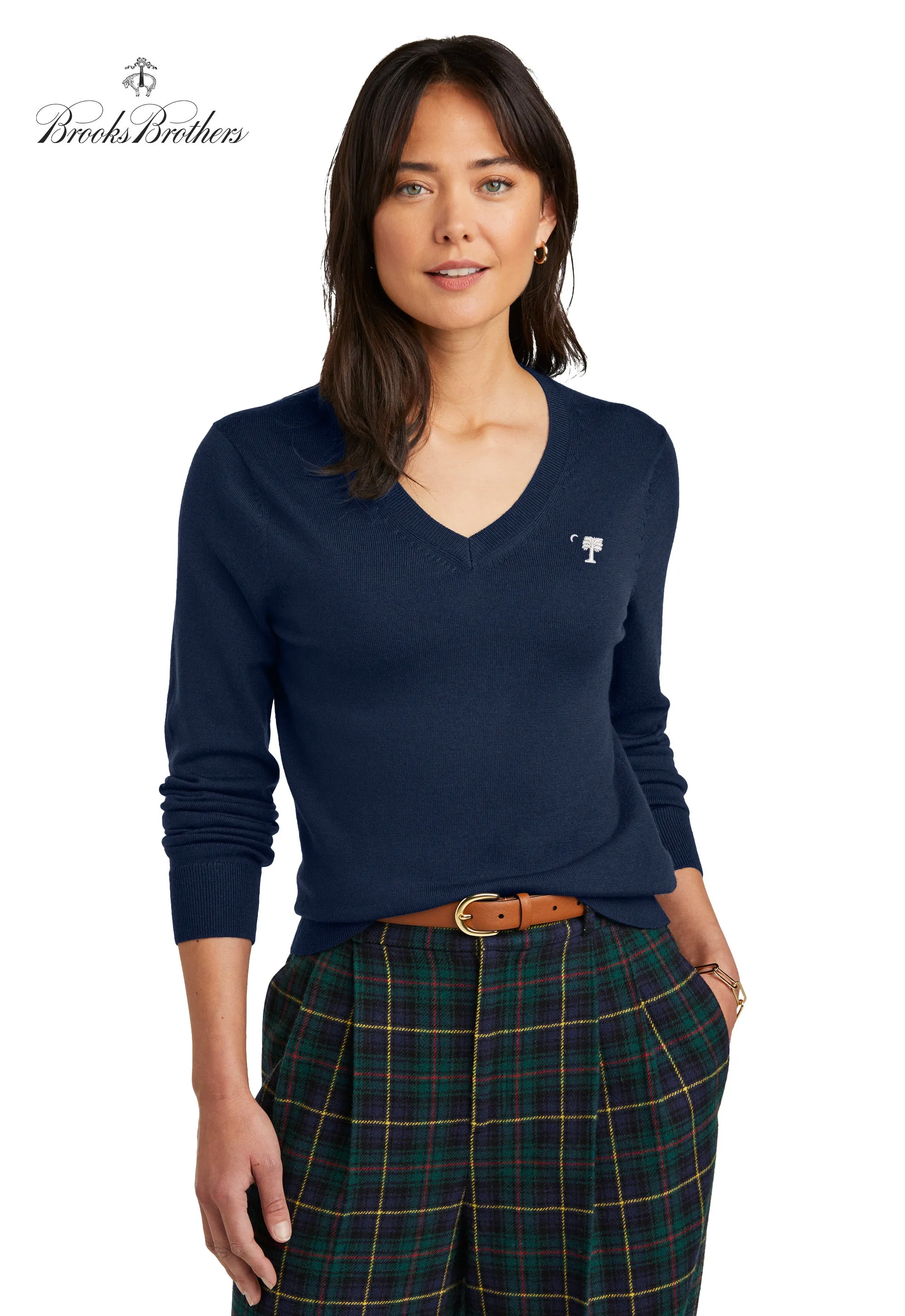 The Citadel, Big Red, Brooks Brothers ® Women’s Washable Merino V-Neck Sweater