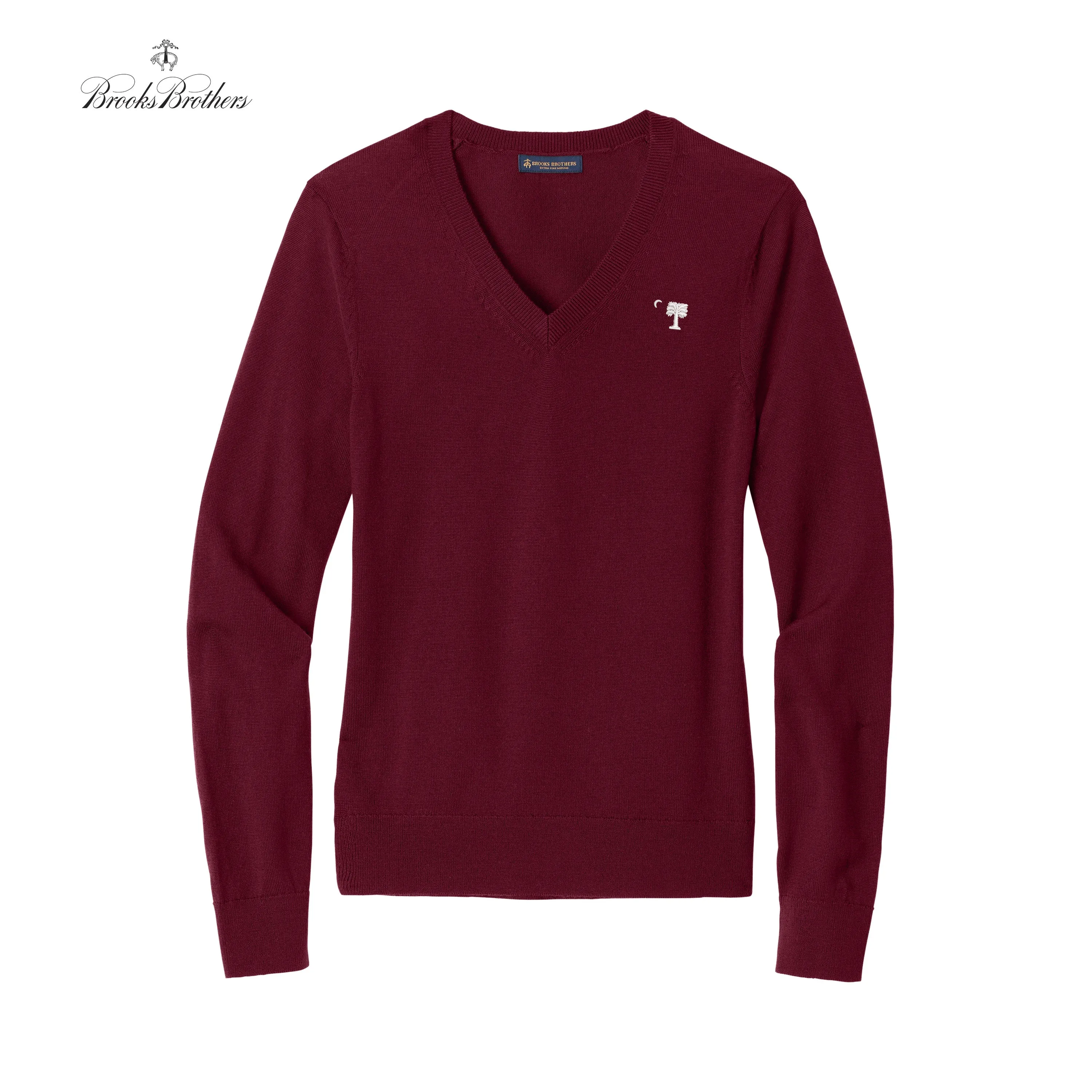 The Citadel, Big Red, Brooks Brothers ® Women’s Washable Merino V-Neck Sweater