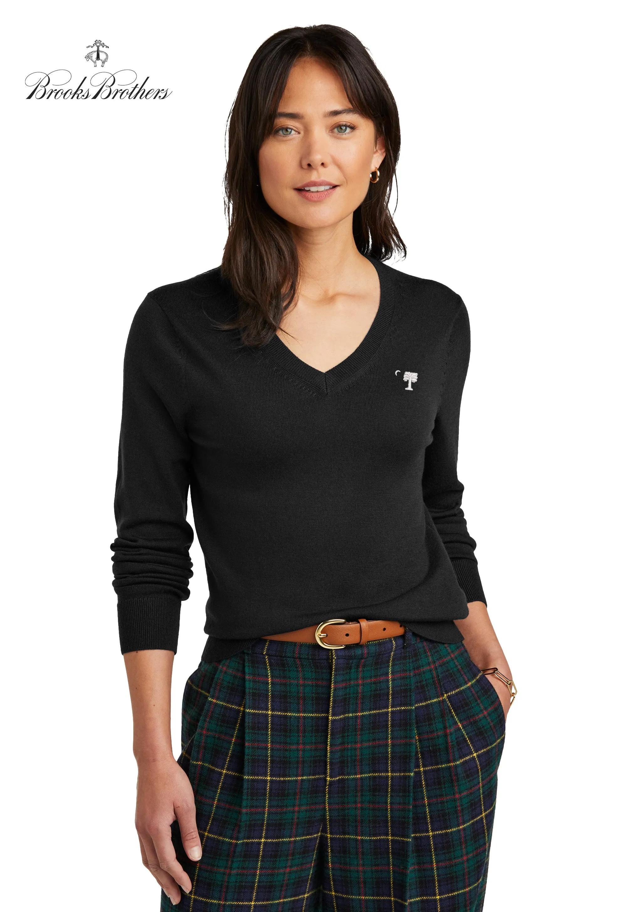 The Citadel, Big Red, Brooks Brothers ® Women’s Washable Merino V-Neck Sweater
