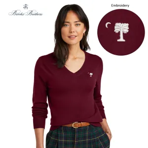 The Citadel, Big Red, Brooks Brothers ® Women’s Washable Merino V-Neck Sweater