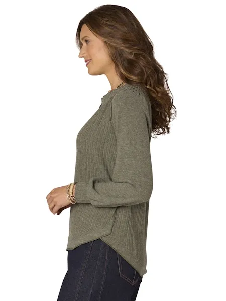 The Heather Mandarin Mixed Media Blouse
