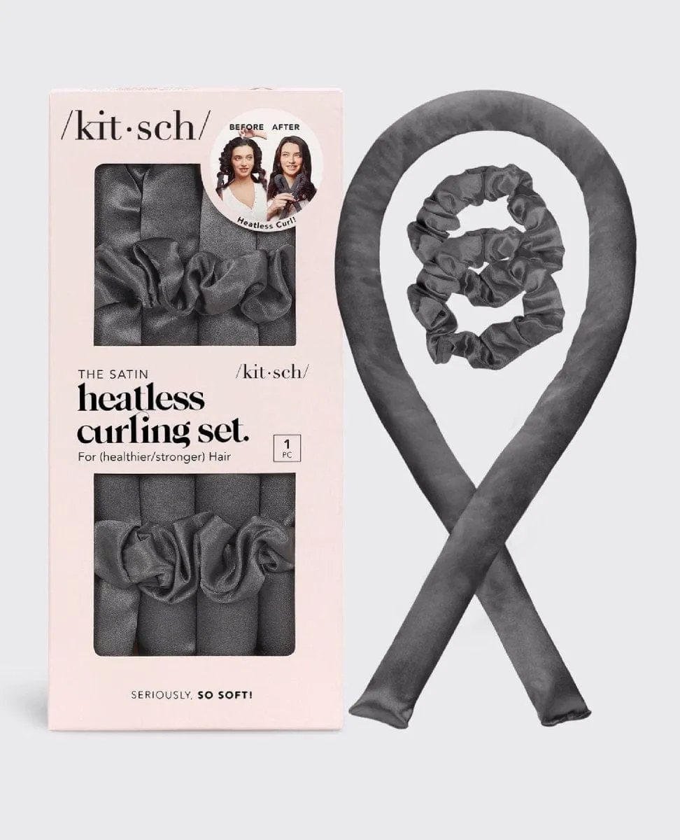 The Satin Heatless Curling Set Carbon