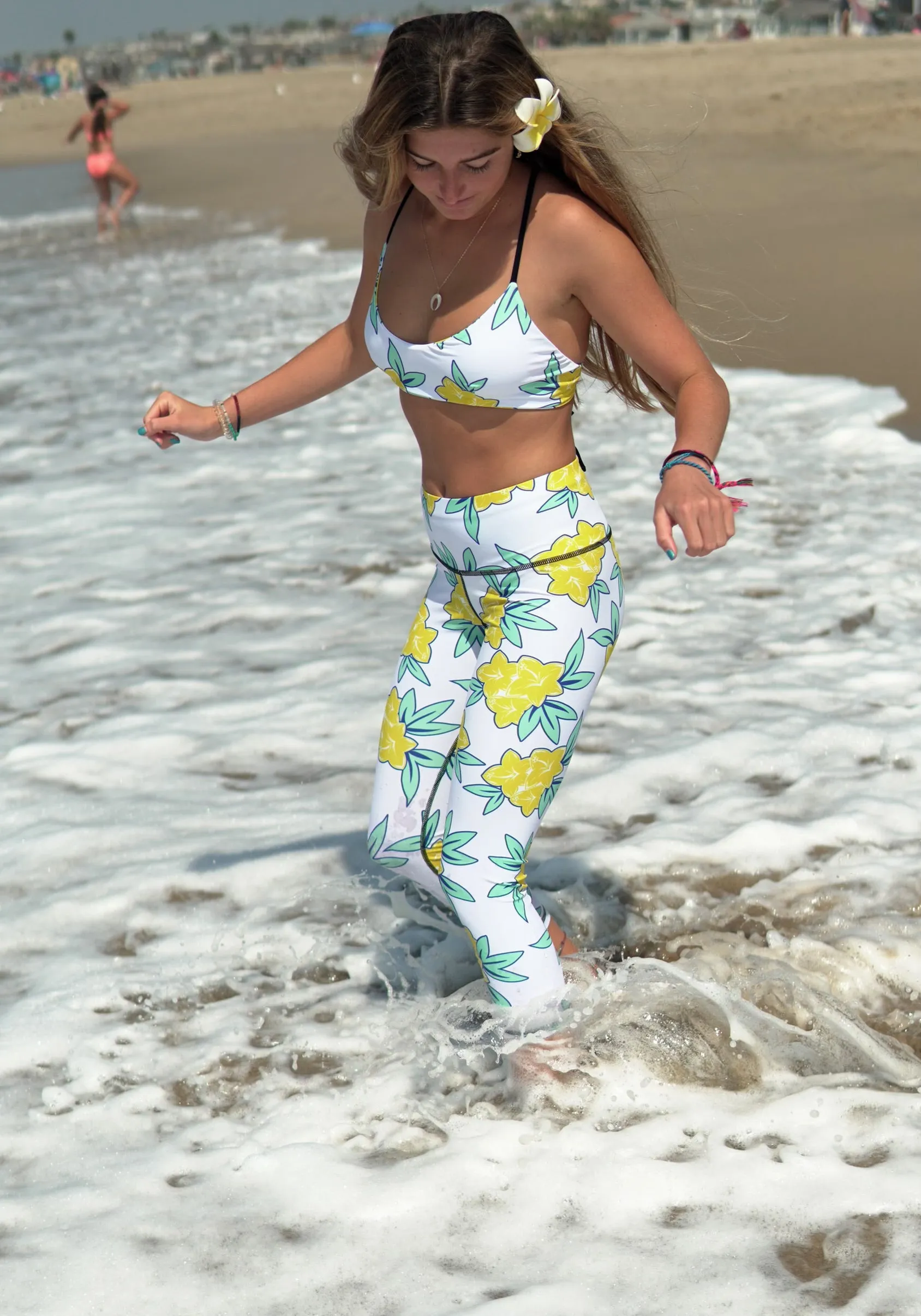 Tie-Back Bandeau Bikini Top ~ Plumeria Yellow