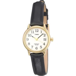 Timex Women's Indiglo Easy Reader Quartz Analog Leather Strap Watch with Date Feature