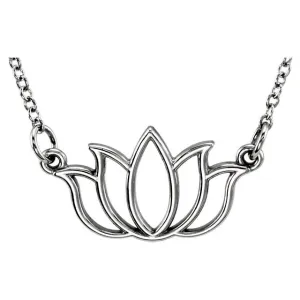 Tiny Posh Lotus Necklace - Solid Gold or Sterling Silver