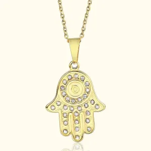Titanium Steel Hip-Hop Diamond Necklace