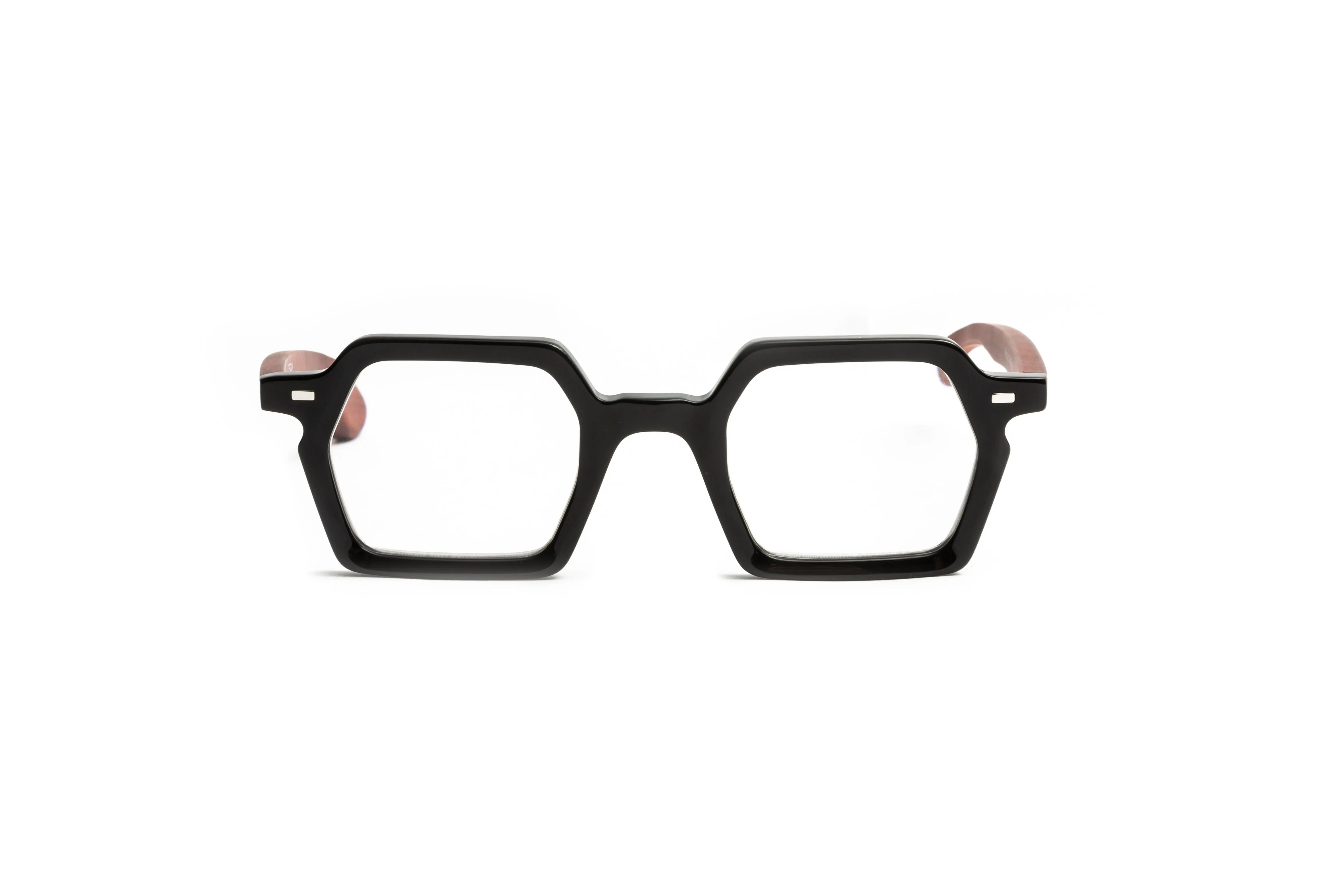 Tokyo Square Black/ Cherry Wood Unisex Reading Glasses