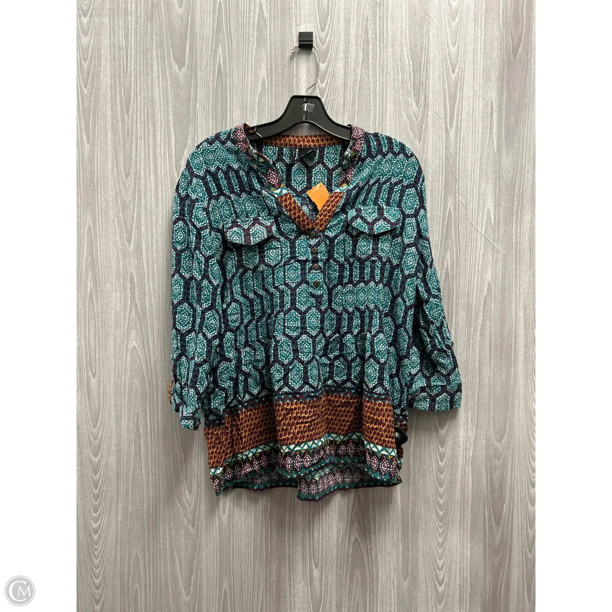 Top 3/4 Sleeve By New Directions In Multi-colored, Size: L
