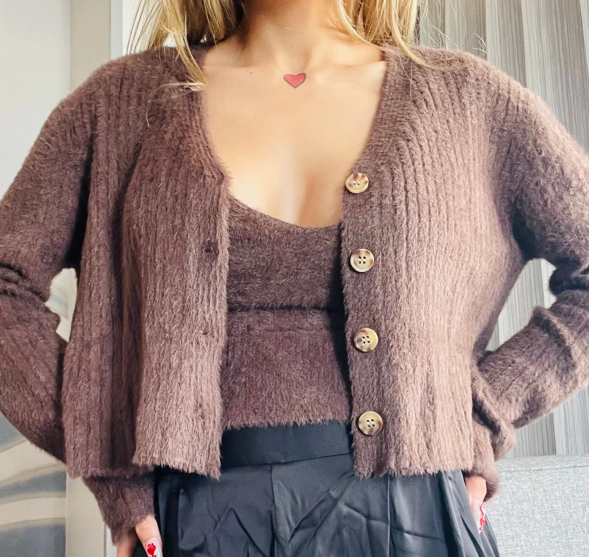 TOP AND SWEATER SET