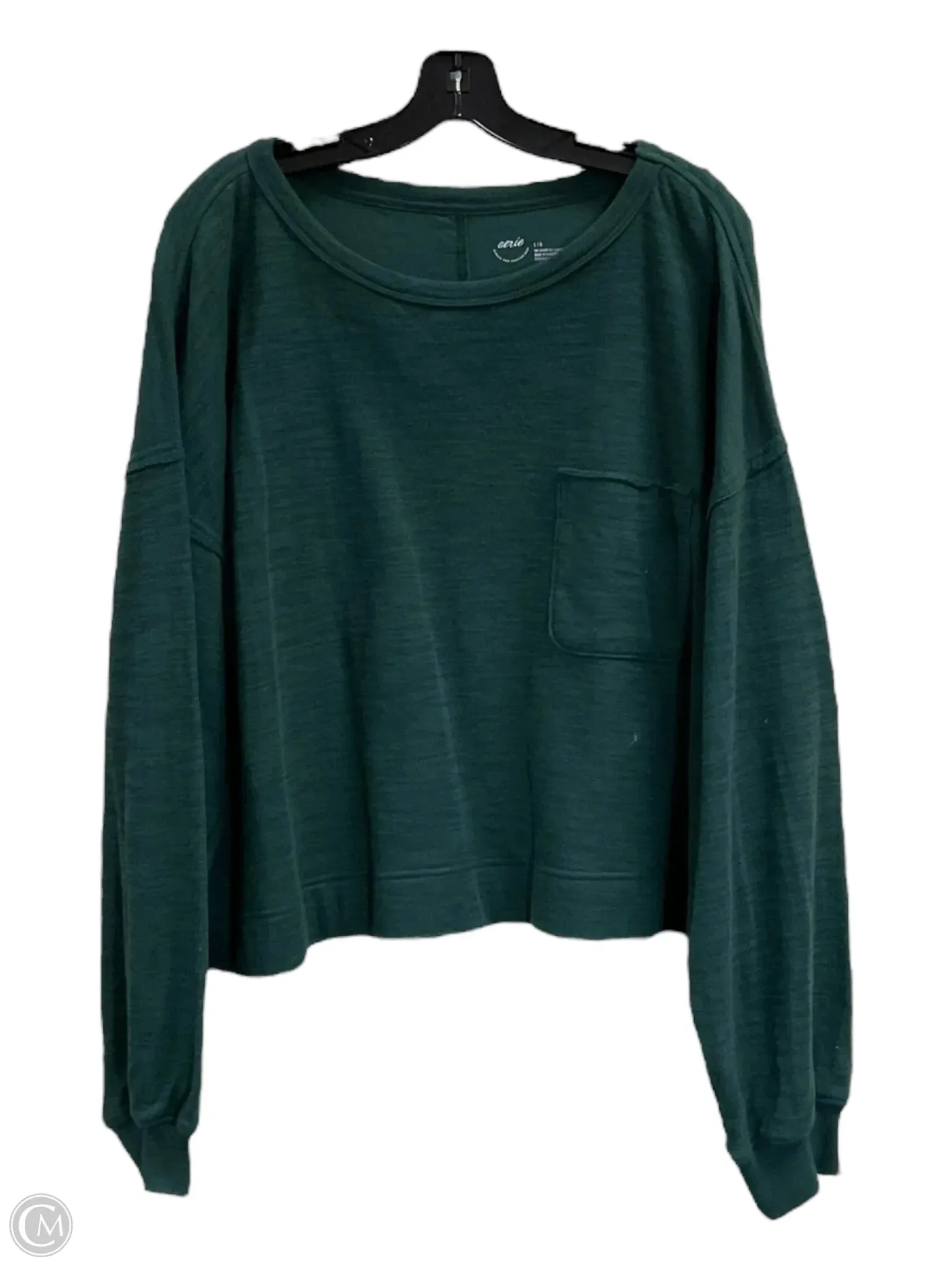 Top Long Sleeve By Aerie In Green, Size: L