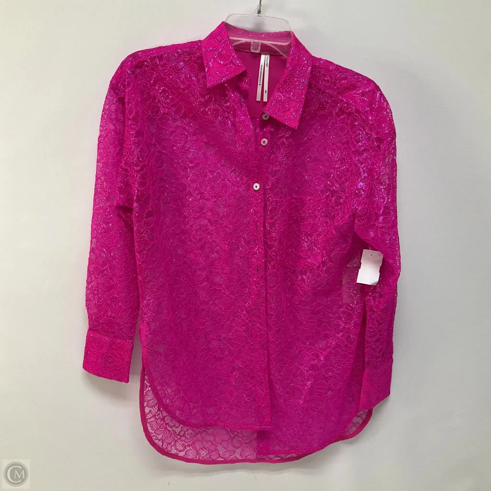 Top Long Sleeve By Anthropologie In Pink, Size: Xxs