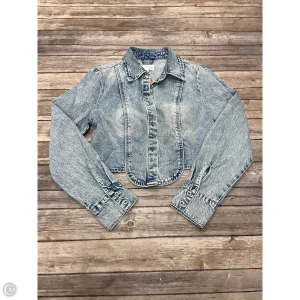 Top Long Sleeve By Avec Les Filles In Blue Denim, Size: M