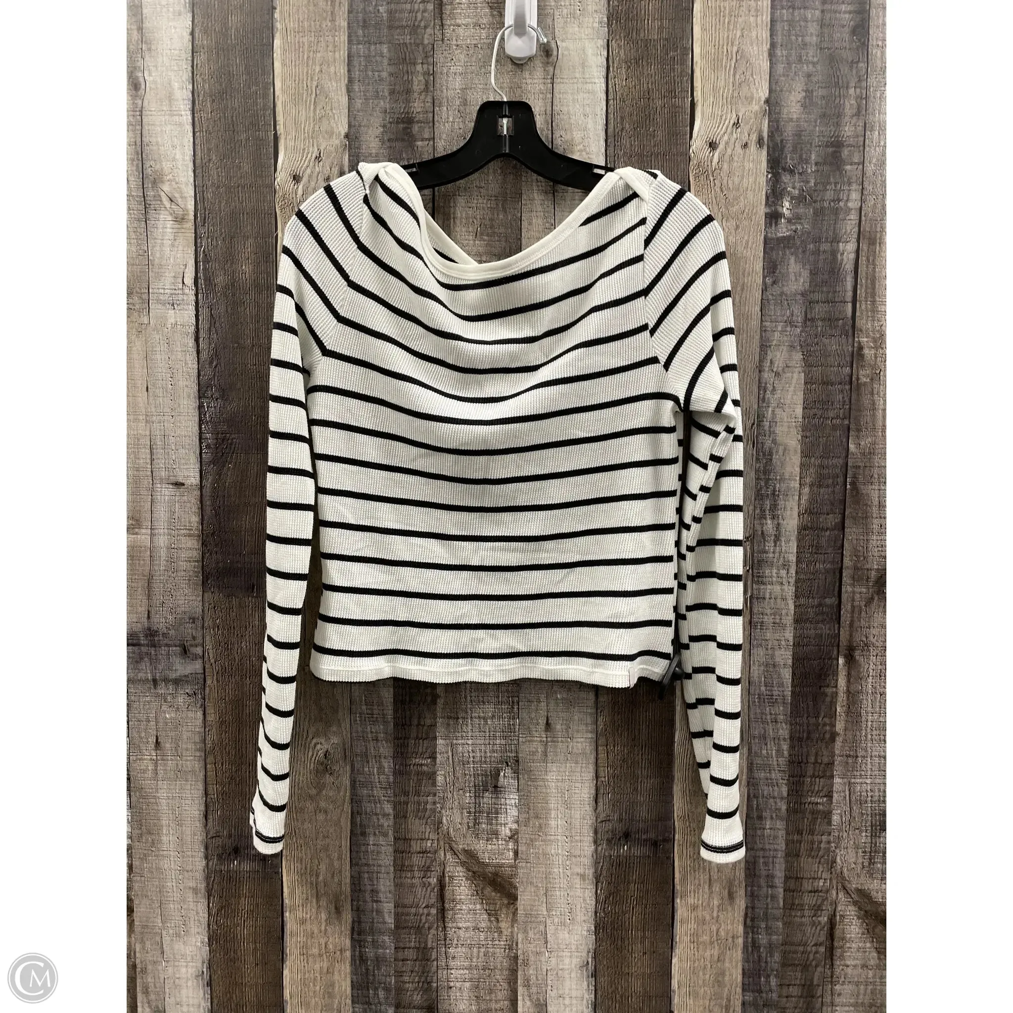 Top Long Sleeve By Bdg In Black & White, Size: L
