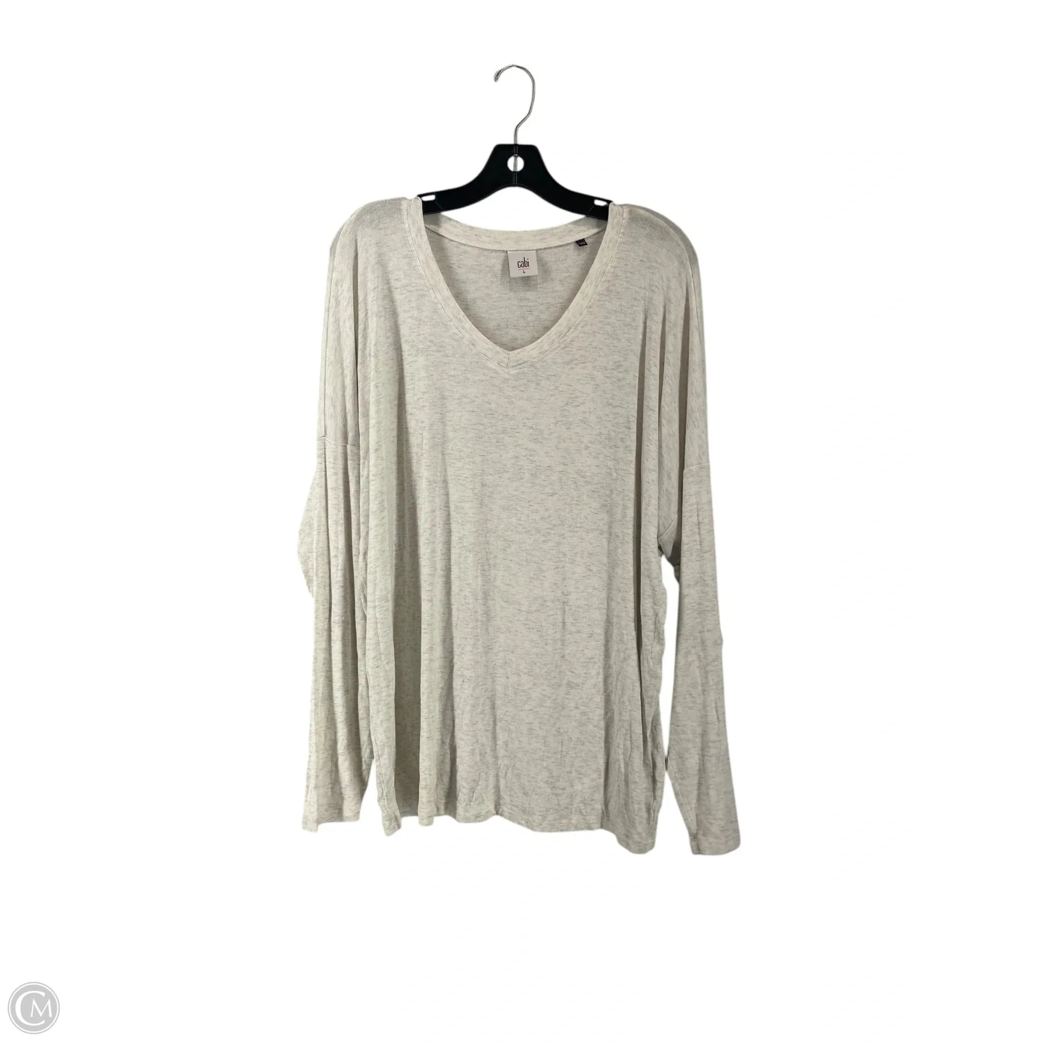 Top Long Sleeve By Cabi In Grey, Size: L
