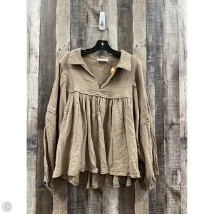 Top Long Sleeve By Ces Femme In Tan, Size: M