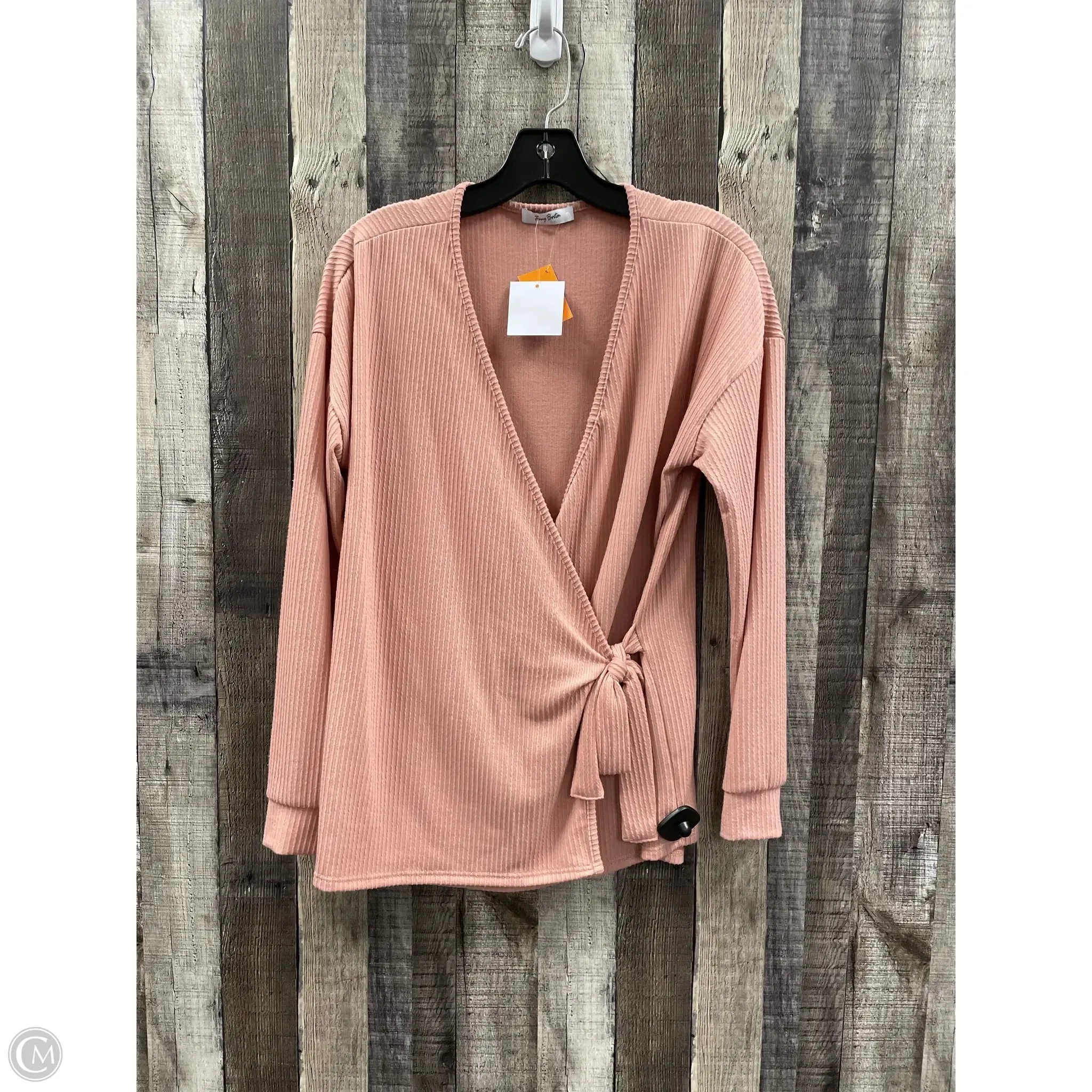 Top Long Sleeve By Cme In Peach, Size: S