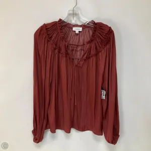 Top Long Sleeve By Evereve In Orange, Size: S